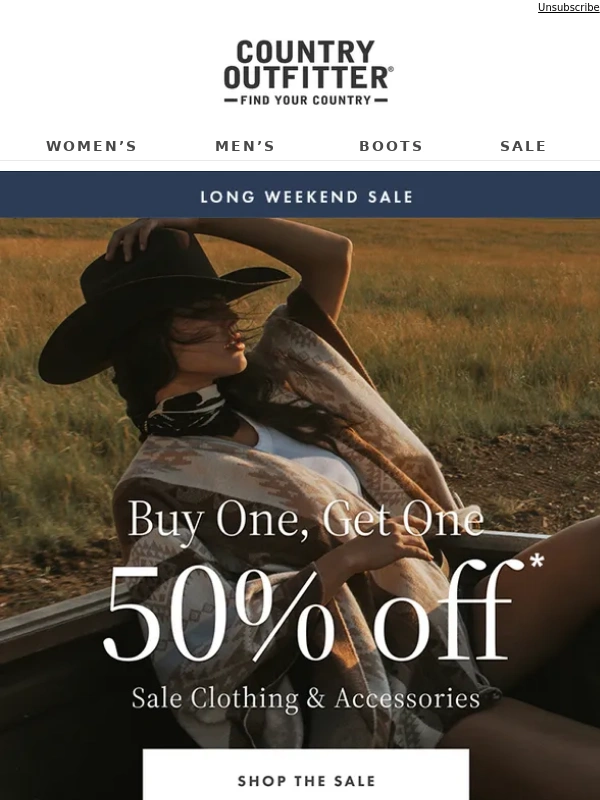 Country Outfitter - The Long Weekend Sale