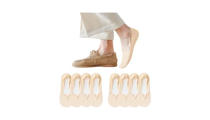 PENUUP 4 Pack Mens No Show Socks Thin Non Slip Socks Low Cut Liner Socks Invisible for Flats Boat