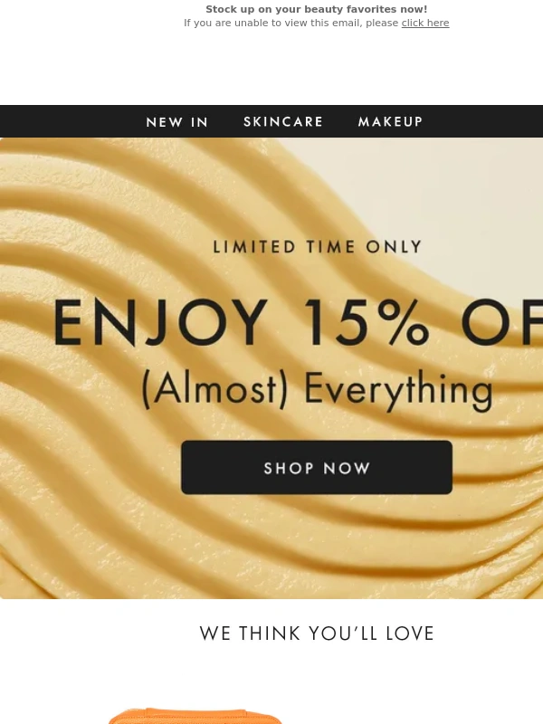 Space NK - Ends soon! 15% off (almost) everything