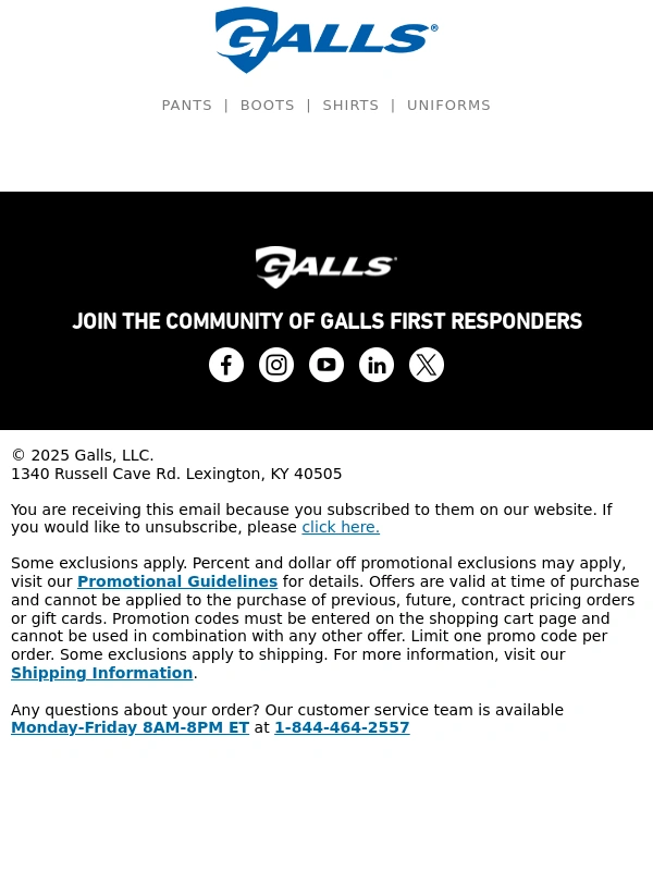 Galls - Your 20% Discount Ends Tonight