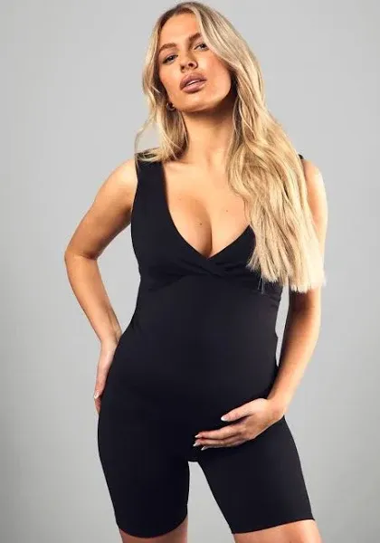 Boohoo Maternity Supersoft Sculpt V Neck Longline Top