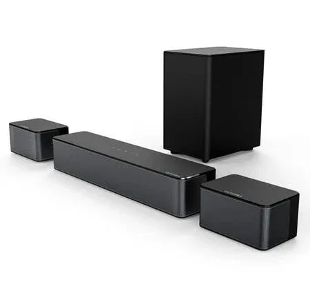 ULTIMEA 5.1 Surround Sound Bar, Virtual Surround Sound System, 350W Sound bar for TV with Wireless Subwoofer and Rear Speakers, 3D Surround and Bass Adjustable Home Theater TV Speakers
