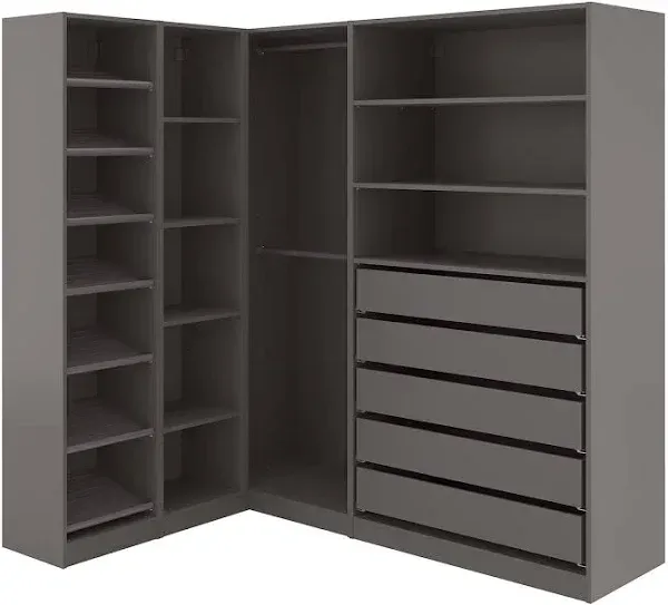PAX Corner wardrobe - dark gray 63 1/4/73 7/8x79 1/4 "