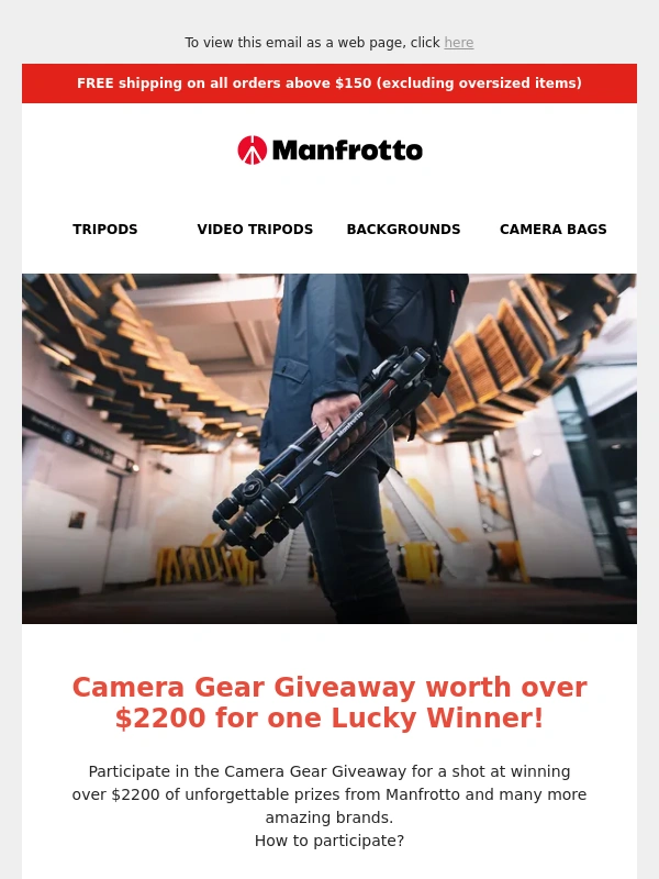 Manfrotto - Giveaway Alert! Win $2,200+ in Prizes!
