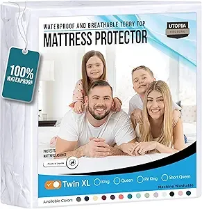 Utopia Bedding - Waterproof Mattress Protector, Twin XL Size, 200 GSM, Fitted Style, White