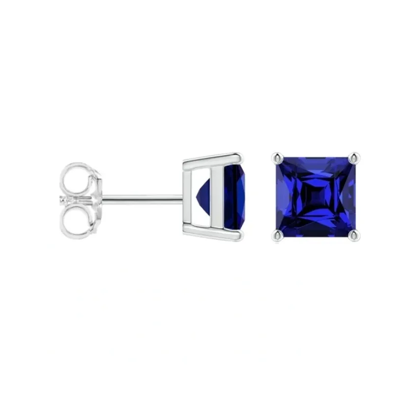 Blue Square Studs