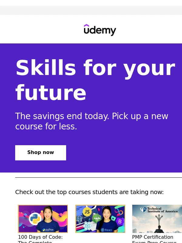 Udemy - Sale ends today! Buy now to save on skills that can help you thrive