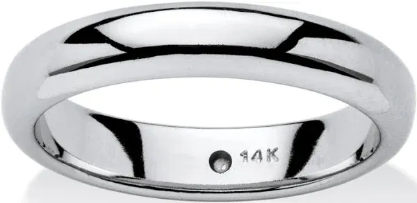 14k White Gold Ultra-Lightweight Nano Diamond Resin Filled Wedding Band Sizes 6-12 Women's Palmbeach Jewelry