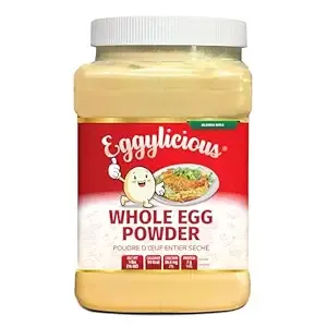 Eggylicious Whole Egg Powder, Dried Natural Protein Powder, Made from Fresh Eggs, White & Yolk mixed, Pasteurized, Non-GMO, No Additives, Used for Baking Icing,1lbs(16oz)