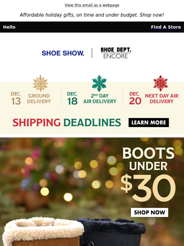 SHOE SHOW - ? Boots,Bags & More Under $40! ?