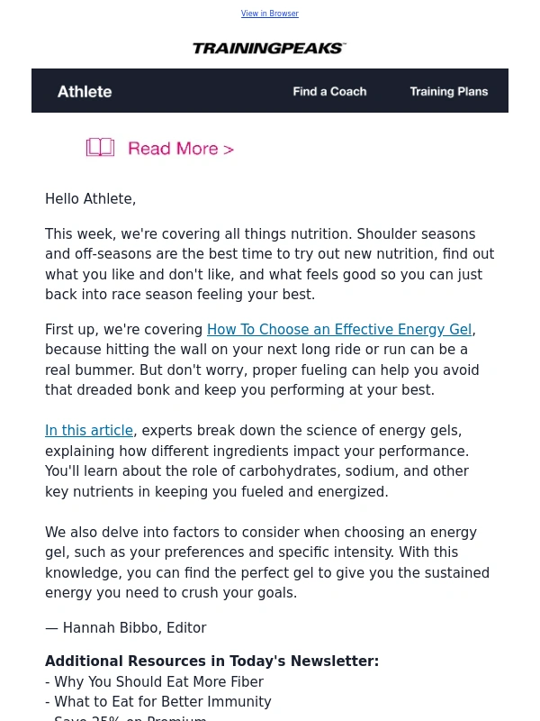 TrainingPeaks - Everything You Need to Know About Nutrition