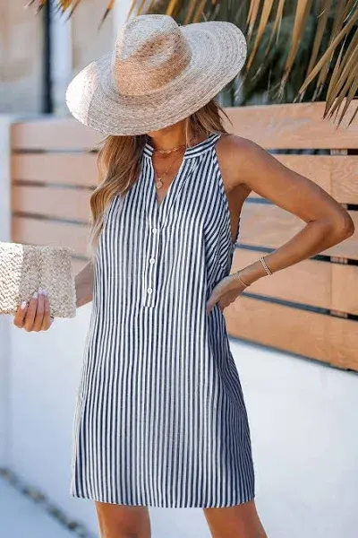 Cupshe Women's Striped Sleeveless Mini Dress