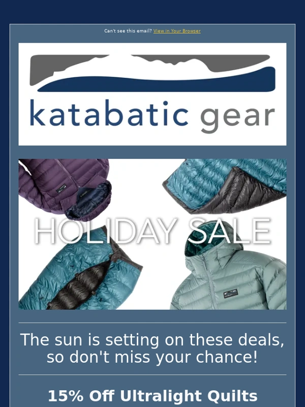 Katabatic Gear - One more day,then these deals are gone!??