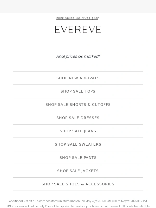 Evereve - 70% off ends at midnight