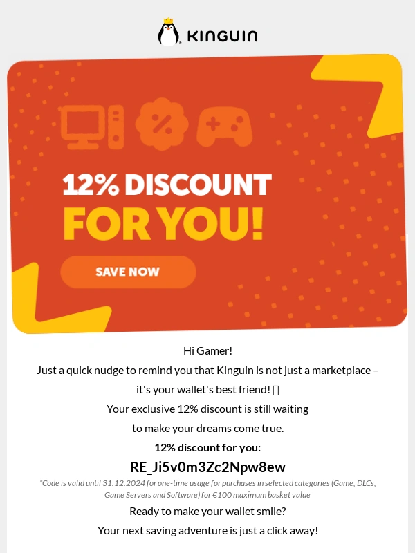 Kinguin - Reminder! Discount code is still here!