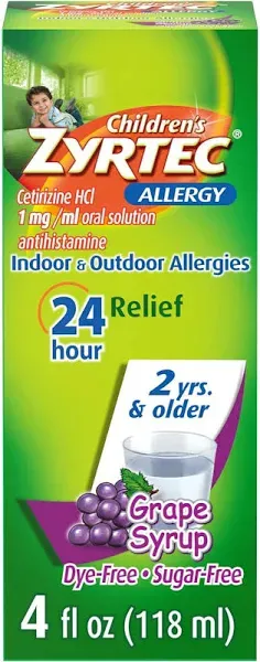 Zyrtec Children's Grape Allergy Syrup