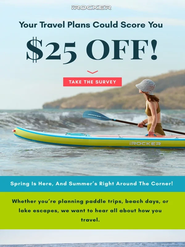 iRocker - Tell Us How You Travel + Get $25 Off!