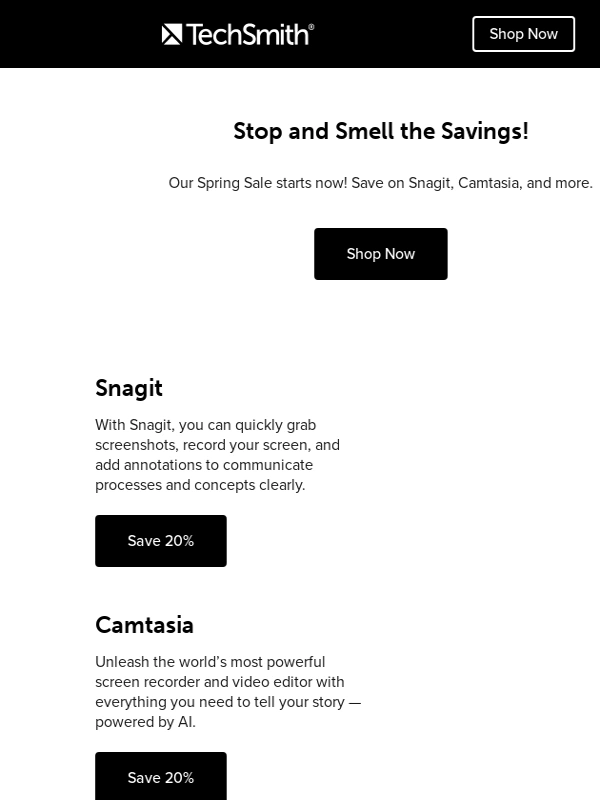 TechSmith - TechSmith's Spring Sale Starts Now!