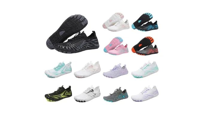 Smoneyful Hike Barefoot Shoes for Women and Men, Waterproof Trail Running Healthy and Non-Slip, Wide Toe Box, Unisex Outdoor Hiking Footwear A-Black