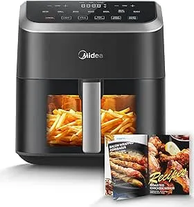 Midea - Air Fryer, 5.5 Quart, Heatexpress Rapid Air Technology, 9 Preset Menus