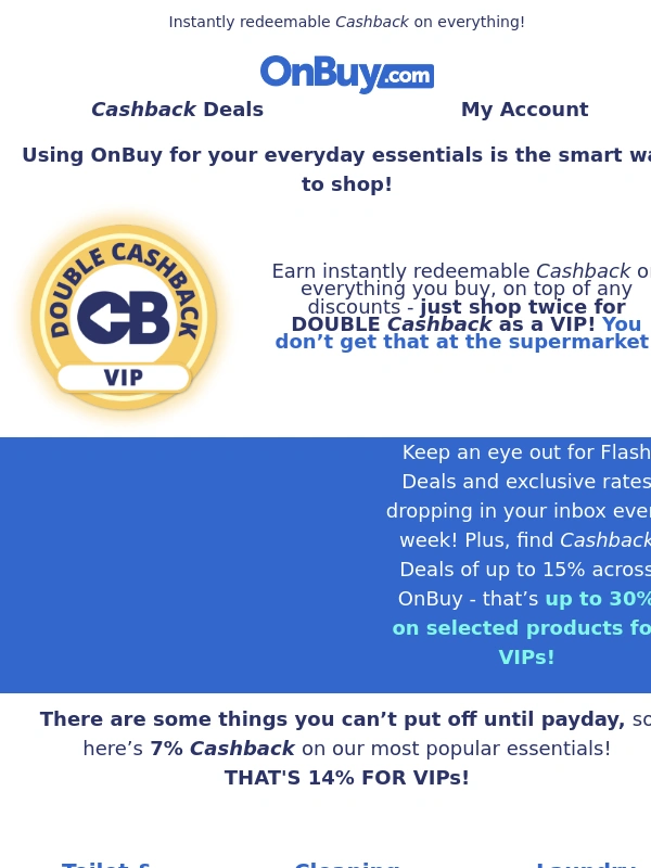 OnBuy - Earn instant Cashback on your everyday essentials,! ?