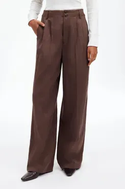Madewell the Harlow Wide-Leg Pant in Drapey Twill