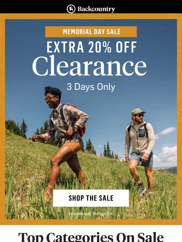 Backcountry - Extra 20% off clearance starts NOW