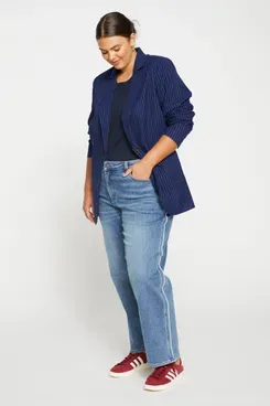Universal Standard Elliot Mid Rise Tuxedo Stripe Jeans