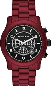 Michael Kors Runway Chronograph Red Stainless Steel Mens Watch (Model: MK9148)