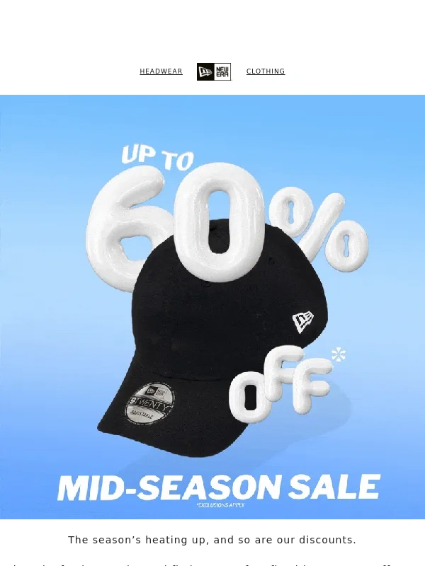 New Era Cap - Mid Season Sale- Up to 60% Off