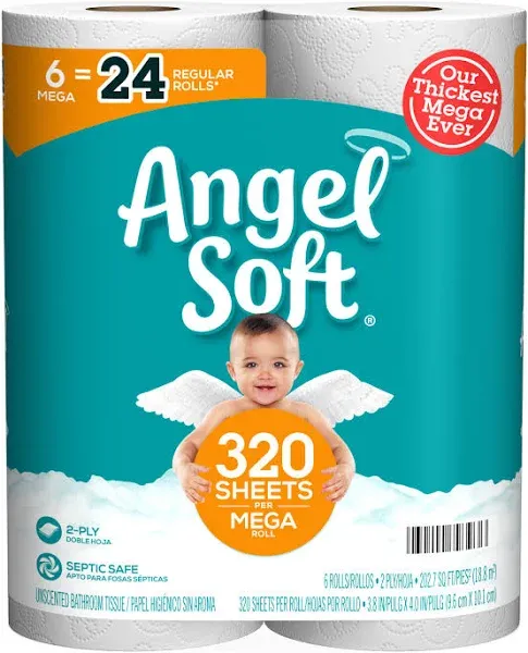 Angel Soft 2-Ply Mega Roll Bathroom Tissue