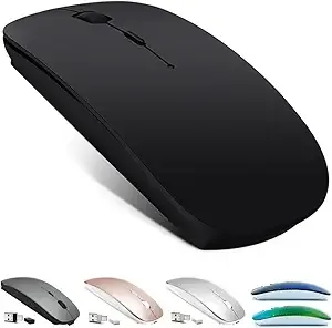 Rechargeable Bluetooth 5.2/3.0/Type-C/USB-2.4G Mouse for MacBook/MacBook air/Pro/iPad, Wireless Mouse for Laptop/Notebook/pc/iPad/Chromebook (Black)