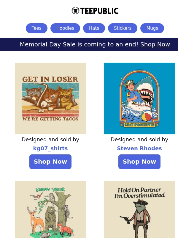 Teepublic - Final sale day: $16 tees & up to 35% off!