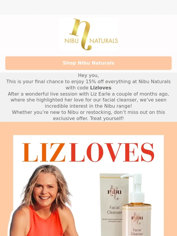Nibu Naturals - Last chance to use discount code for 15% off EVERYTHING!