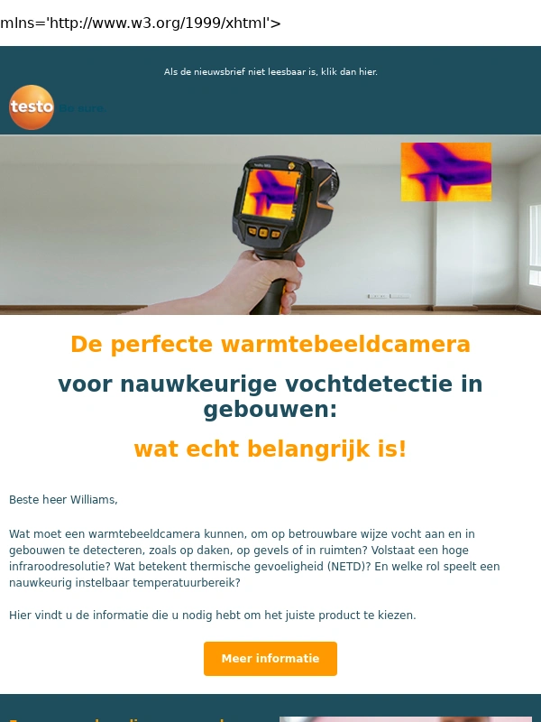 Testo - De juiste warmtebeeldcamera voor het opsporen van vochtschade