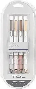 TUL Pearl Collection Gel Pens, Medium Point, 0.7mm, Pearl Barrel, Blue Ink, Pack of 4