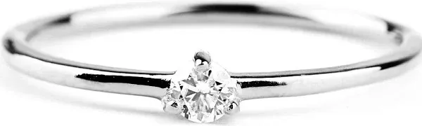 Mint & Lily 925 Sterling Silver Tiny Diamond Inspirational Ring