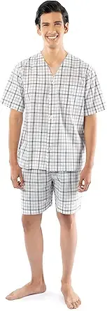 Fruit of the Loom - mens Broadcloth Short Sleeve Pajama Set, pajama set