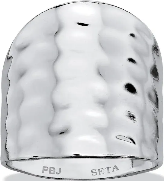 PalmBeach Jewelry Sterling Silver Hammered-Style Band Ring
