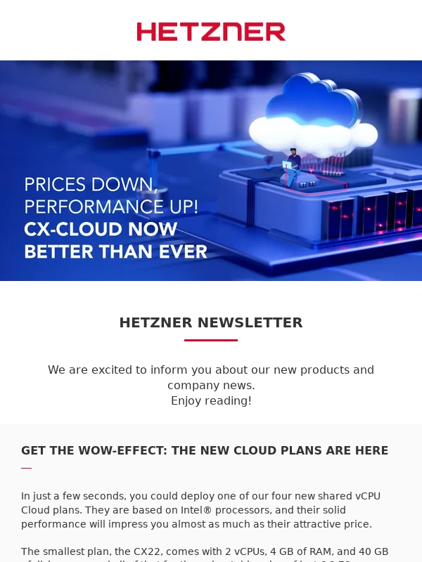 Hetzner - The new Hetzner Cloud plans are here