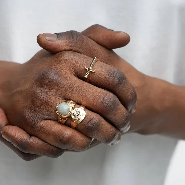 Fashion Nova Men's Ashford Ring Set in Gold