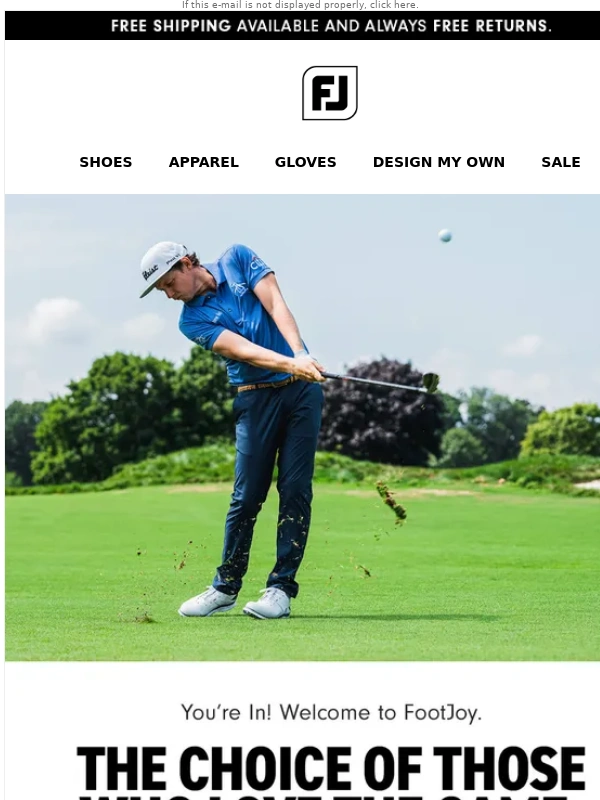 FootJoy - You're In! Welcome to FootJoy