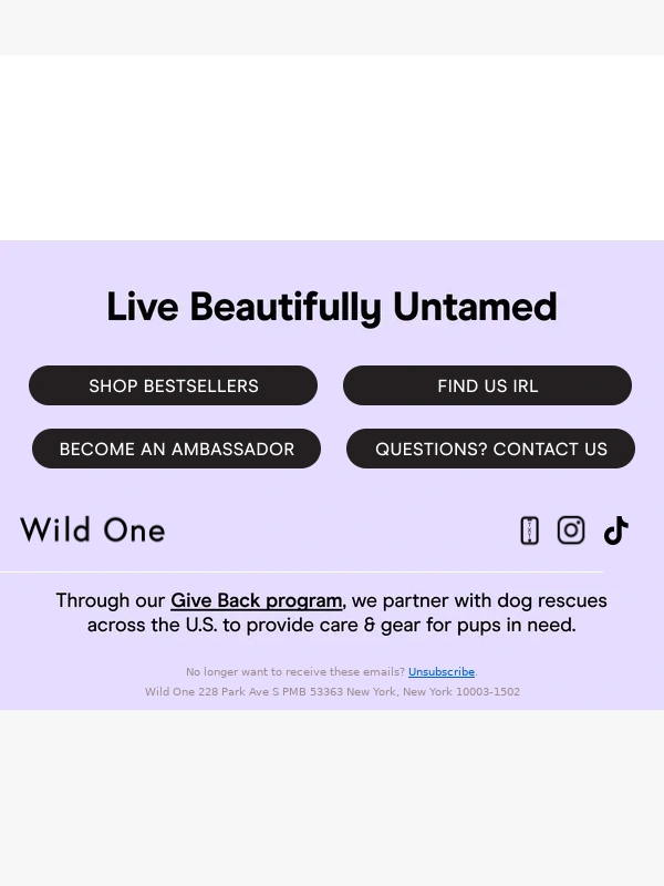 Wild One - Not Just For Treats