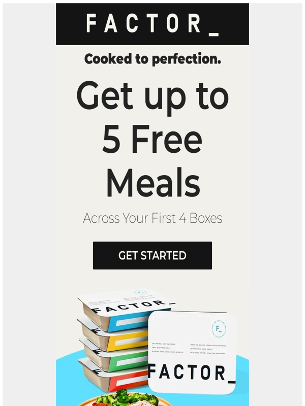 Factor Meals - Eat clean,be well & get up to 5 free meals