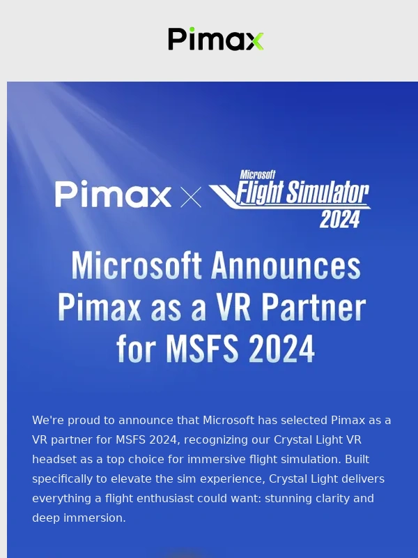 Pimax VR - Microsoft Announced Pimax as VR Partner for MSFS 2024 | $50 Value Package for Sim Pilots?