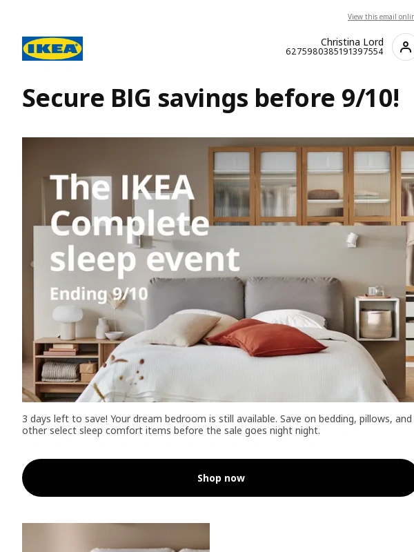IKEA - ⏰ 3 days left to save on better sleep ?