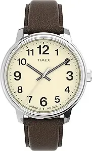 43mm Timex Men's Easy Reader Bold Watch (Silver-Tone Case Cream Dial w/ Brown Leather Strap) $24.66 + Free Shipping w/ Prime or on $35+