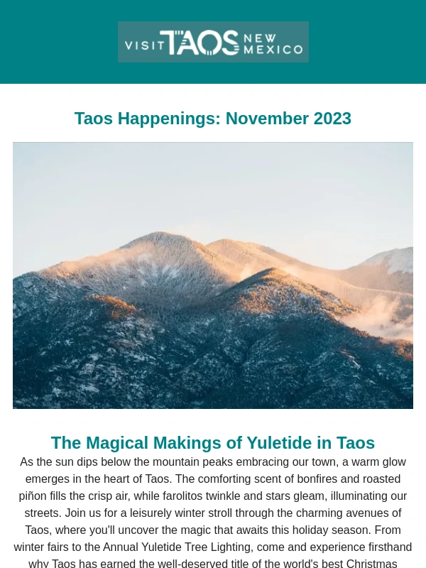 Taos - Taos Happenings: November 2023 ❄️
