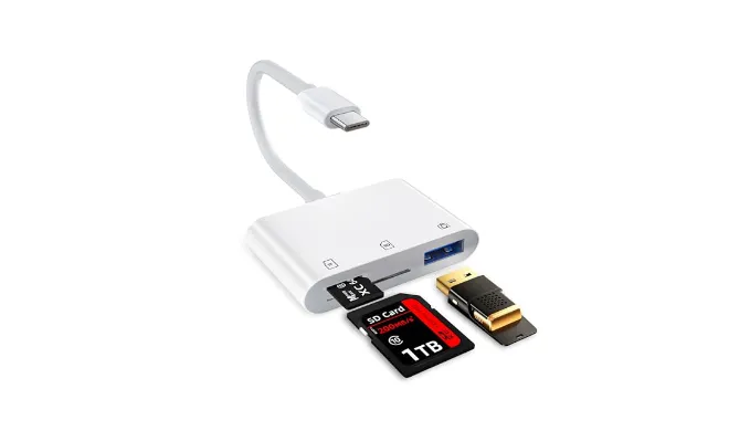 SD Card Reader USB C, High Speed Data Sync USB 3.0 to SD/TF Card USB Adapter, Memory Card Camera Veiwer for USB-C Devices Compatible with iPhone 15/16 iPad Mac PC Android Phone Tablet Plug and Play