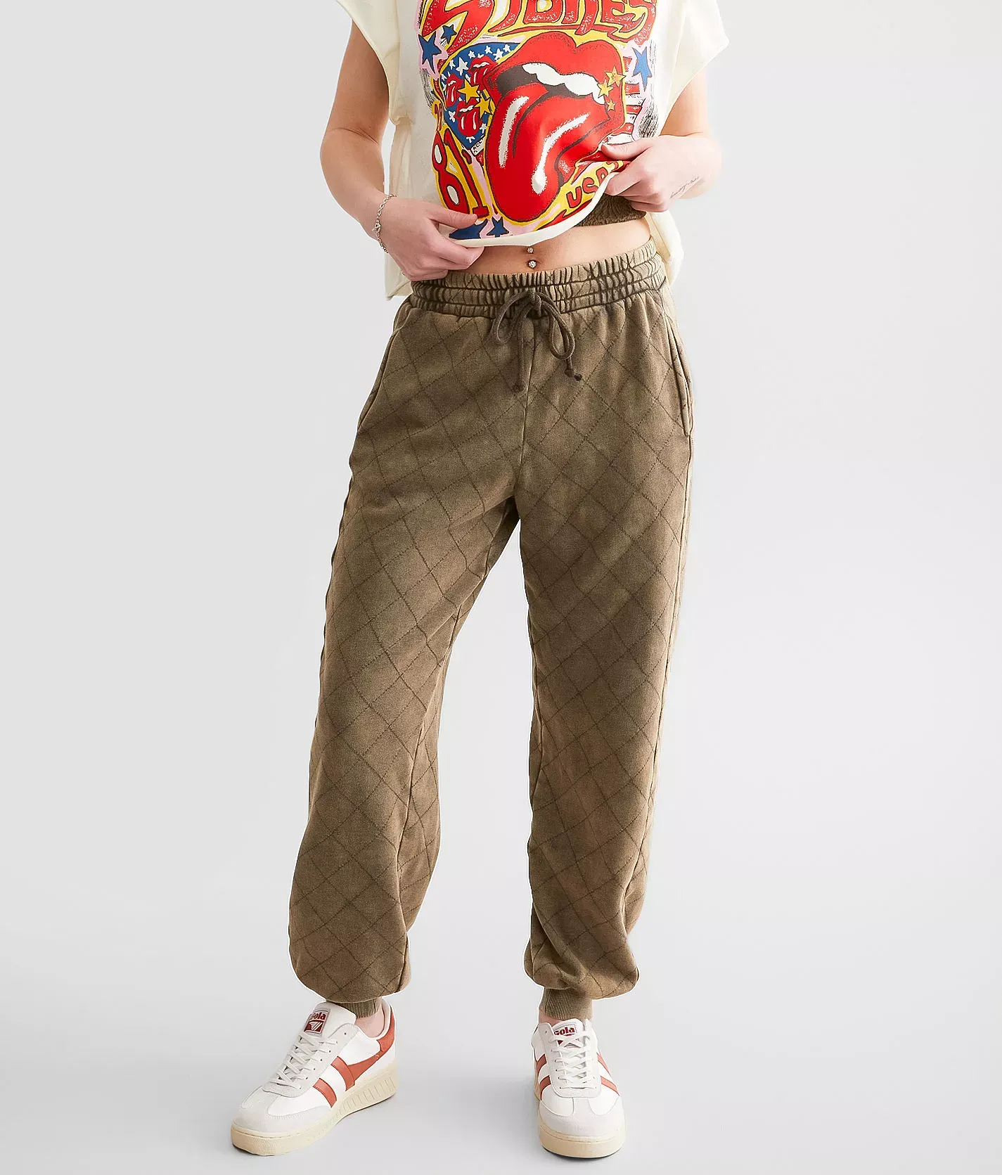 Gilded Intent Washed Knit Joggers  - female - Size: Extra Large